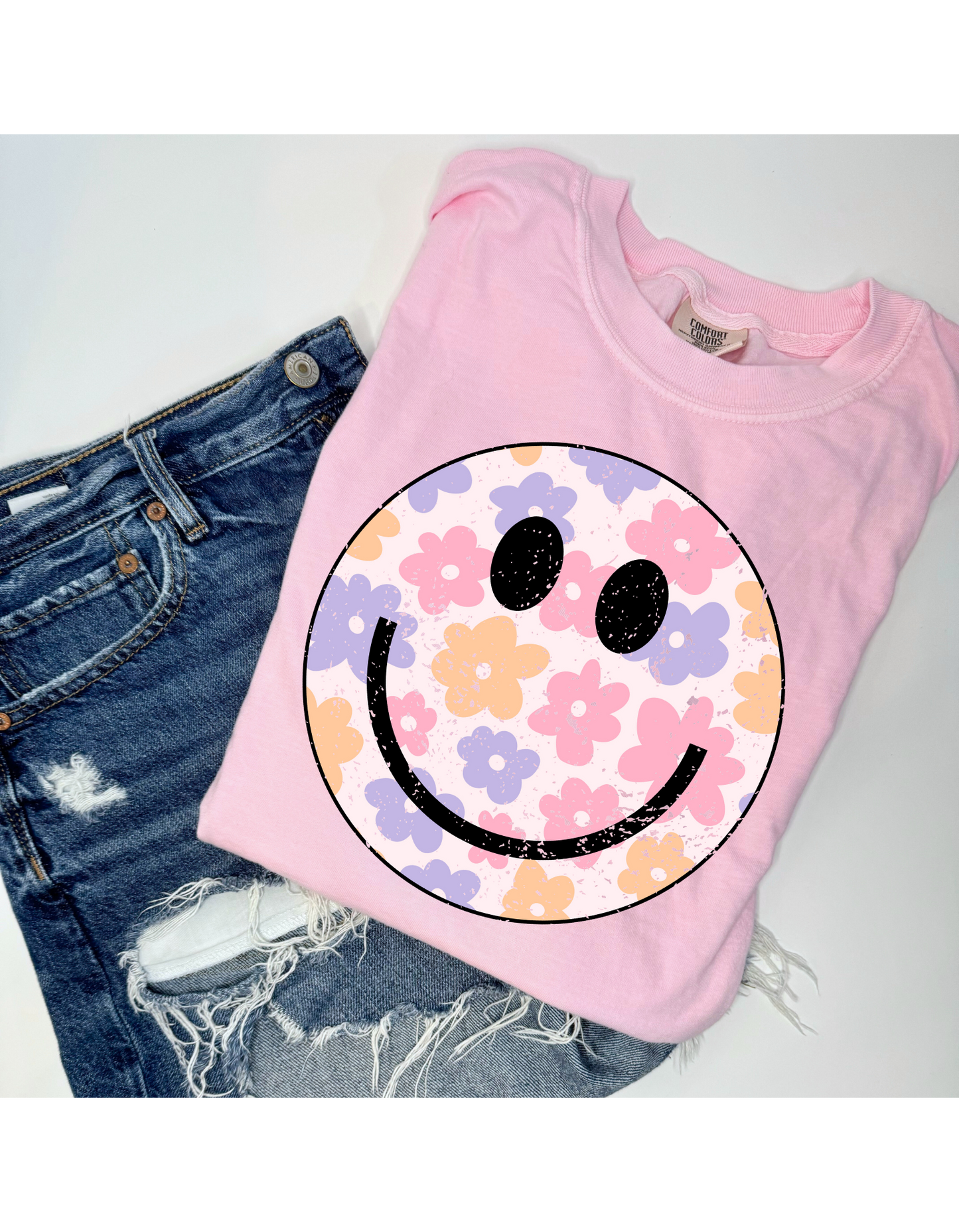 Distressed Smiley Tee