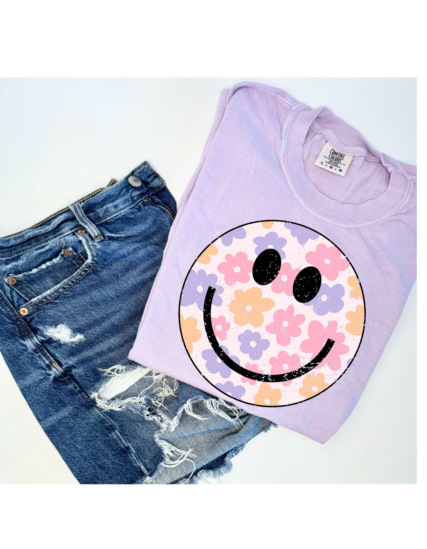 Distressed Smiley Tee